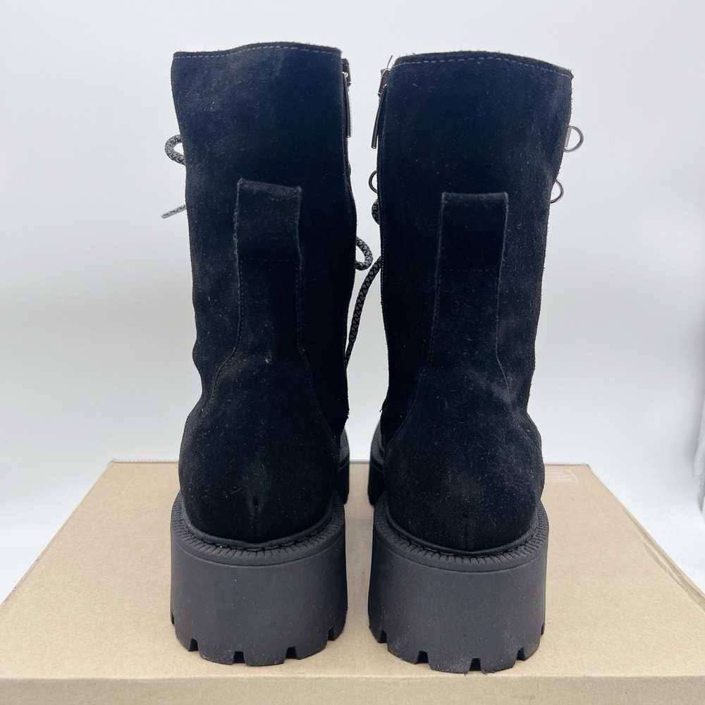 La Canadienne Nila Black Suede Waterproof Platform Lace Combat Ankle Boots US 9 - Picture 9 of 14